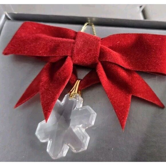 Austrian Crystal Ornament with Red Bow in Box - Picture 3 of 4